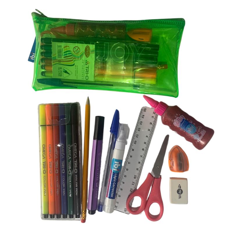 SET PRIMARIO: CARTUCHERA + 10 ELEMENTOS