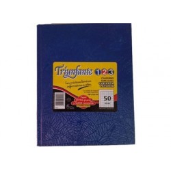 CUADERNO FORRADO x50H. 16x21 TRIUNFANTE CUADRICULADO AZUL