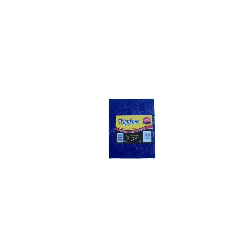 CUADERNO FORRADO x50H. 16x21 TRIUNFANTE RAYADO AZUL