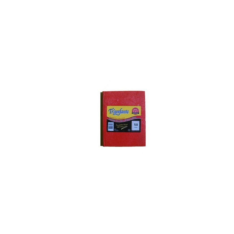 CUADERNO FORRADO x50H. 16x21 TRIUNFANTE RAYADO ROJO