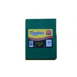 CUADERNO FORRADO x50H. 16x21 TRIUNFANTE RAYADO VERDE