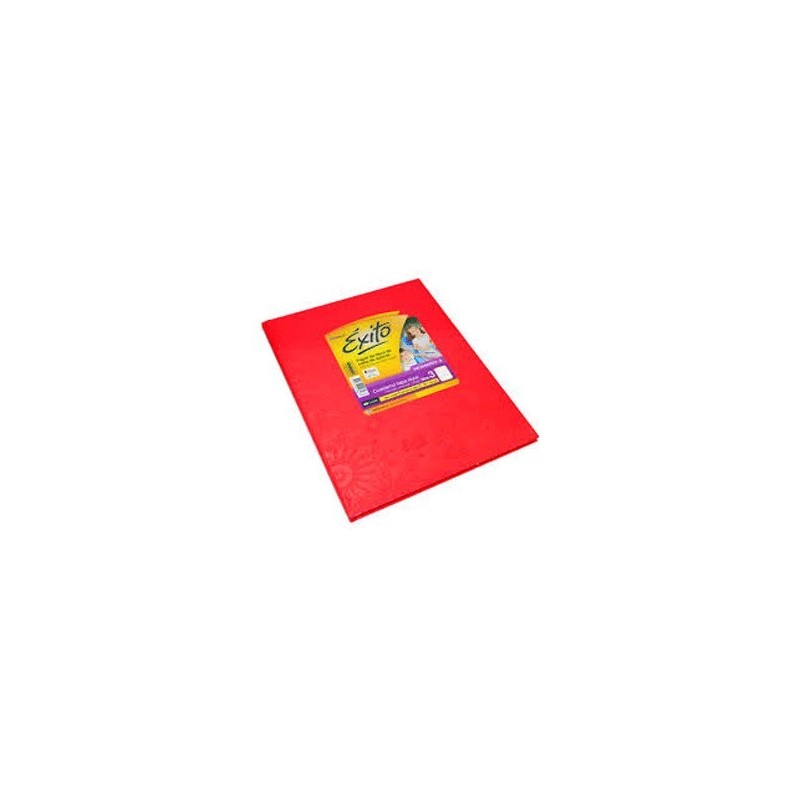 CUADERNO FORRADO x50H. N°3 19x24 EXITO RAYADO ROJO