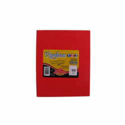 CUADERNO FORRADO x50H. N°3 19x24 TRIUNFANTE RAYADO ROJO