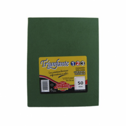 CUADERNO FORRADO x50H. N°3 19x24 TRIUNFANTE RAYADO VERDE