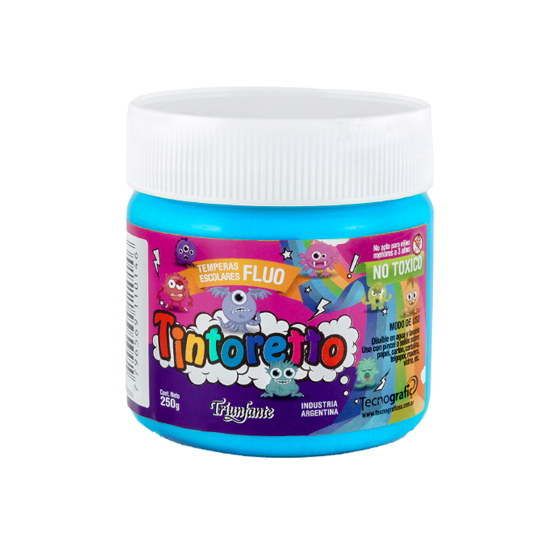 TEMPERA POTE.250GR FLUO AZUL CIELO