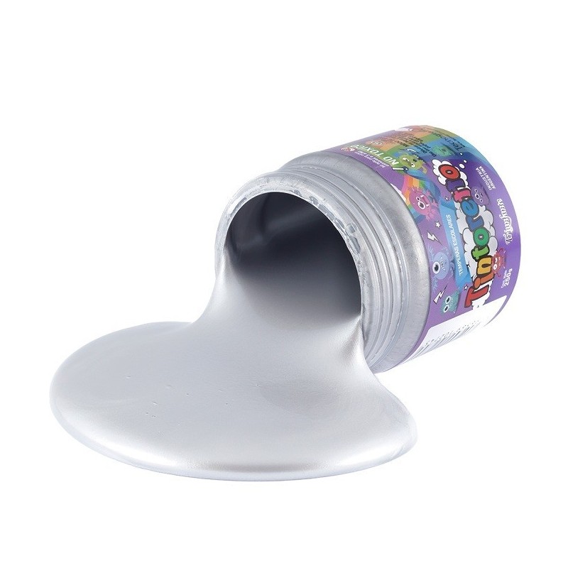 TEMPERA POTE.250GR METALIZADO PLATEADO