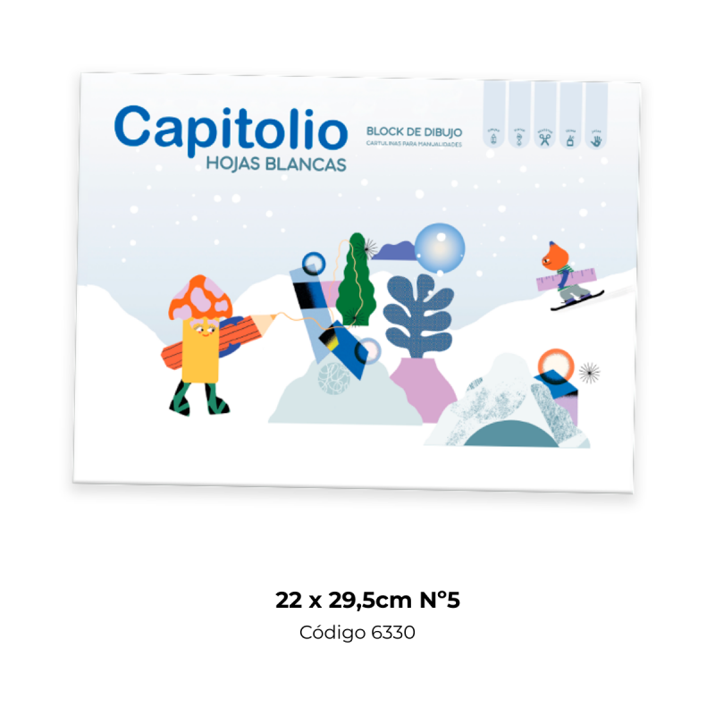 BLOCK CAPITOLIO BLANCO N°5 22x29.5 cm. (Tipo El Nene)