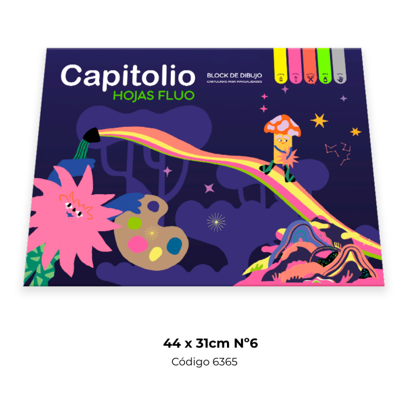 BLOCK CAPITOLIO FLUO N°6 31x44 cm. (Tipo El Nene)