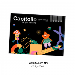BLOCK CAPITOLIO NEGRO N°5 22x29.5 cm. (Tipo El Nene)