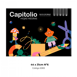 BLOCK CAPITOLIO NEGRO N°6 44x31 cm. (Tipo El Nene)
