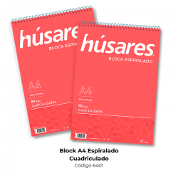 BLOCK ESPIRAL A4 CUAD X80H HUSARES