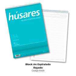 BLOCK ESPIRAL A4 RAY X80H HUSARES