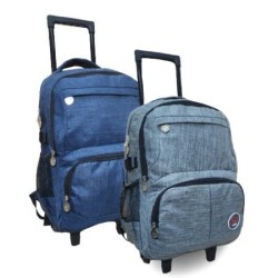 MOCHILA 18" CON CARRO 3 BOLSILLOS