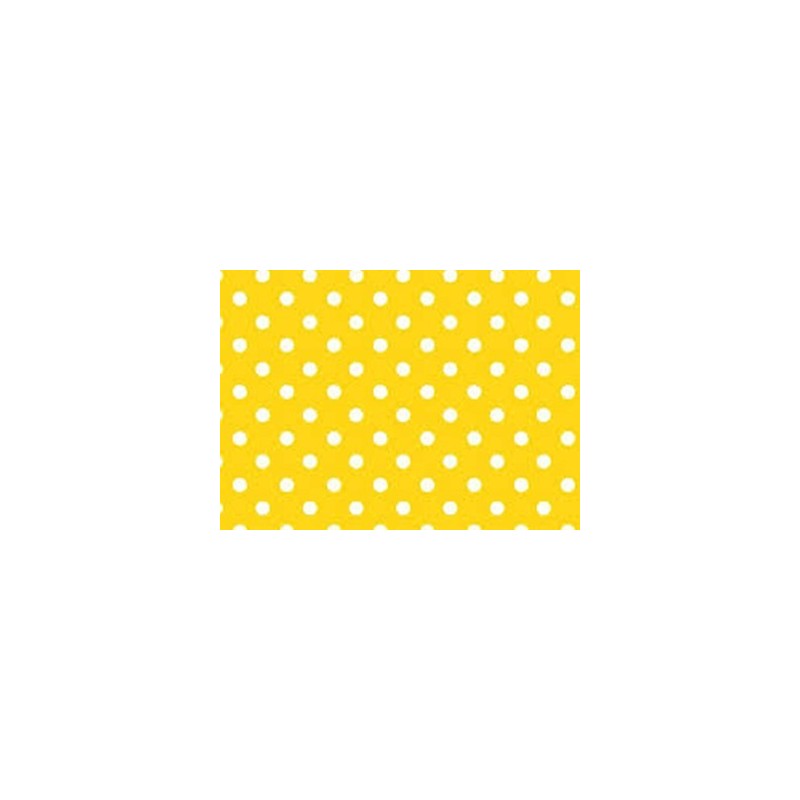 PAPEL PLASTIFICADO LUNARES AMARILLO X 1 UNIDAD