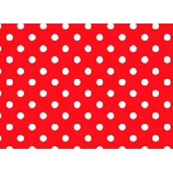 PAPEL PLASTIFICADO LUNARES ROJO X 1 UNIDAD