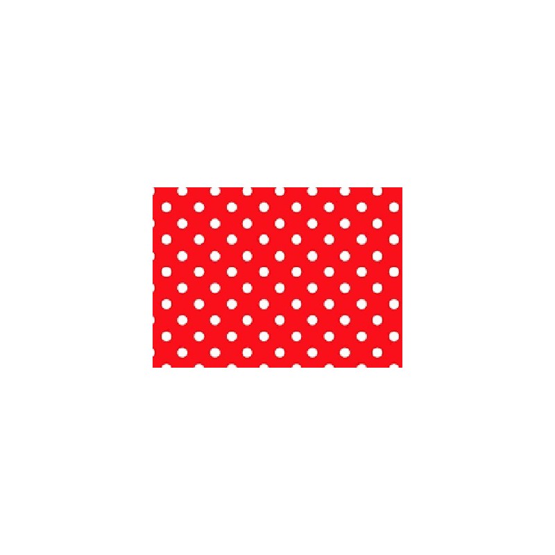 PAPEL PLASTIFICADO LUNARES ROJO X 1 UNIDAD